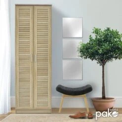 Παπουτσοθήκη-ντουλάπα SANTE Pakoworld 21 ζεύγων χρώμα Sonoma 60x37x183εκ