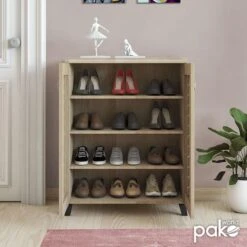 Παπουτσοθήκη-ντουλάπι MANTAM Pakoworld 12 ζεύγων χρώμα Sonoma 78x40x92εκ -Vougioukas 17827 papoitsothiki ntoilapi mantam pakoworld 12 zeigon chroma sonoma 78 40 92ek 2