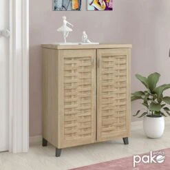 Παπουτσοθήκη-ντουλάπι MANTAM Pakoworld 12 ζεύγων χρώμα Sonoma 78x40x92εκ