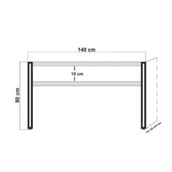 Κονσόλα PWF-0241 Pakoworld χρώμα πεύκου-μαύρο 140x35x80εκ -Vougioukas 17885 konsola pwf 0241 pakoworld chroma peikoi mairo 140 35 80ek 2