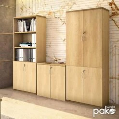 Ντουλάπα γραφείου επαγγελματική Amazon Pakoworld χρώμα Sonoma 80x40x200εκ