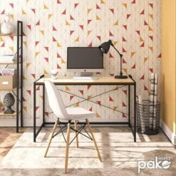 Γραφείο εργασίας Ramon Pakoworld φυσικό-μαύρο 120x60,5x70εκ