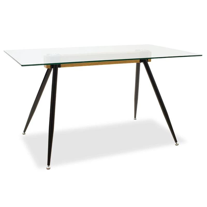 Τραπέζι Astrid Pakoworld γυάλινο 10χιλ - πόδι μαύρο 140x80x75εκ 2 Τραπέζι Astrid Pakoworld γυάλινο 10χιλ - πόδι μαύρο 140x80x75εκ - Image 2