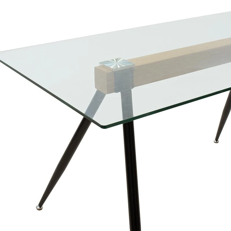 Τραπέζι Astrid Pakoworld γυάλινο 10χιλ - πόδι μαύρο 140x80x75εκ 3 Τραπέζι Astrid Pakoworld γυάλινο 10χιλ - πόδι μαύρο 140x80x75εκ - Image 3
