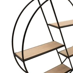 Ραφιέρα τοίχου Azira Pakoworld μεταλλική χρώμα μαύρο-φυσικό 60x13x60εκ -Vougioukas 18027 raphiera toichoi azira pakoworld metalliki chroma mairo phisiko 60 13 60ek 2