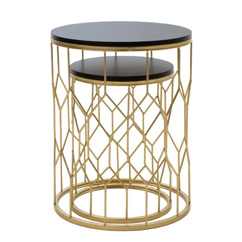 Βοηθητικά τραπέζια σαλονιού Zion II Pakoworld σετ 2 τεμ χρυσό-μαύρο 3 Βοηθητικά τραπέζια σαλονιού Zion II Pakoworld σετ 2 τεμ χρυσό-μαύρο - Image 3