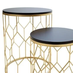 Βοηθητικά τραπέζια σαλονιού Zion II Pakoworld σετ 2 τεμ χρυσό-μαύρο 9 Βοηθητικά τραπέζια σαλονιού Zion II Pakoworld σετ 2 τεμ χρυσό-μαύρο -Vougioukas 18028 voithitika trapezia salonioi zion ii pakoworld set 2 tem chriso mairo 3