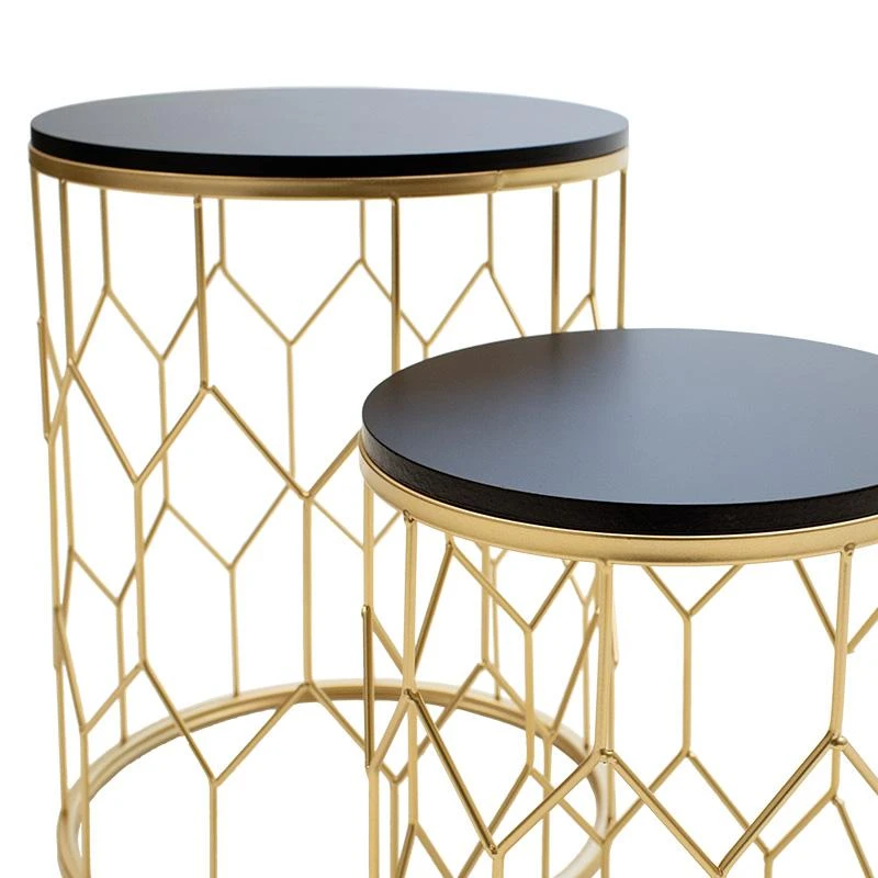 Βοηθητικά τραπέζια σαλονιού Zion II Pakoworld σετ 2 τεμ χρυσό-μαύρο 4 Βοηθητικά τραπέζια σαλονιού Zion II Pakoworld σετ 2 τεμ χρυσό-μαύρο - Image 4