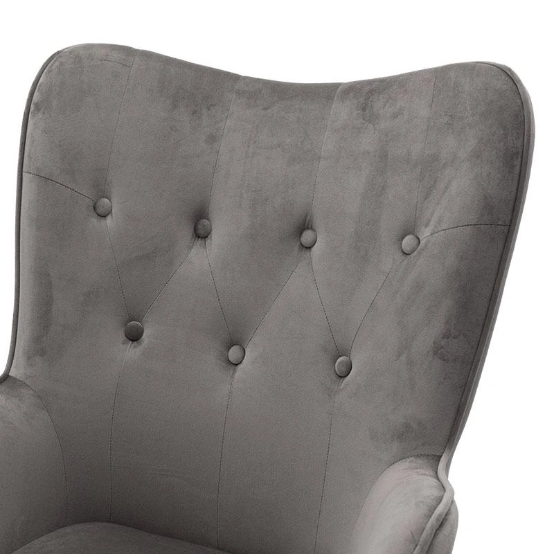 Καρέκλα γραφείου διευθυντή Kido Pakoworld με βελούδο γκρι 5 Καρέκλα γραφείου διευθυντή Kido Pakoworld με βελούδο γκρι - Image 5