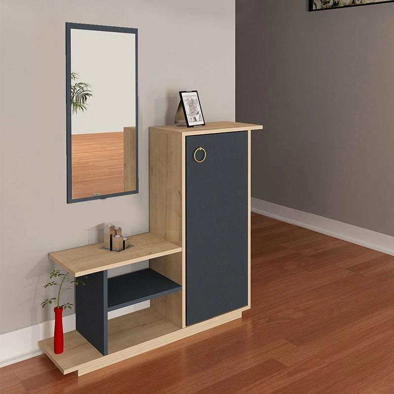 Έπιπλο εισόδου με καθρέπτη Ceel Pakoworld χρώμα φυσικό-ανθρακί80x29.5x90εκ 3 Έπιπλο εισόδου με καθρέπτη Ceel Pakoworld χρώμα φυσικό-ανθρακί80x29.5x90εκ - Image 3