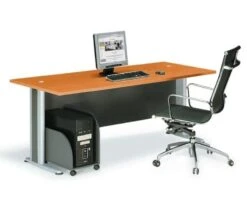 BASIC Γραφείο 180x80x75εκ Απόχρωση Dark Grey - Cherry