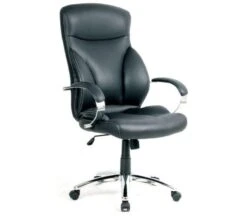 BF5300 Πολυθρόνα Διευθυντή 68x70x117/127εκ Μέταλλο Χρώμιο, PU Μαύρο