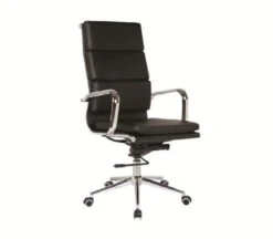 BF4800 Πολυθρόνα Διευθυντή 55x66x116/126εκ Μέταλλο Χρώμιο - PU Μαύρο