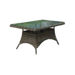 MONTANA Τραπέζι Dining Κήπου-Βεράντας 160x90 H.75εκ ALU, Φ5mm Round Wicker Grey Brown