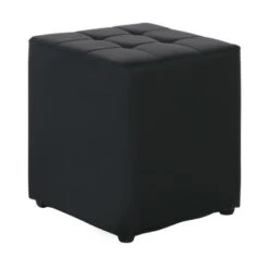 CONY Σκαμπό Βοηθητικό, 37x37x42εκ PU Μαύρο
