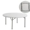 BLOW Τραπέζι Συνεδρίου - Catering Πτυσσόμενο, Μέταλλο Βαφή Γκρι, Φ152εκ H.74εκ HDPE Άσπρο