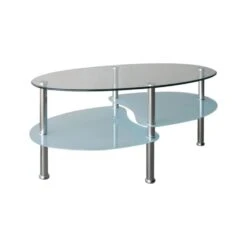 CORSICA Τραπεζάκι Σαλονιού Καθιστικού90x50x44εκ Inox - Γυαλί 8/5mm