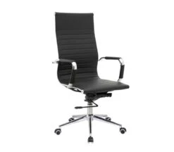 BF3300 Πολυθρόνα Γραφείου Διευθυντή, 55x64x108/118εκ Μέταλλο Βάση Χρώμιο PU Μαύρο