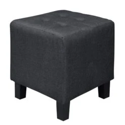 MEDEA Σκαμπό Βοηθητικό, 37x37x42εκ Ύφασμα Μαύρο