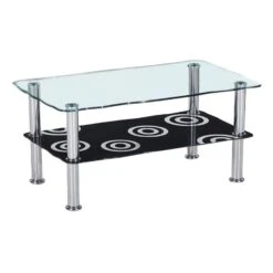 DANIEL DECO Τραπεζάκι Σαλονιού Καθιστικού, 75x45x41εκ Inox - Γυαλί 8/5mm