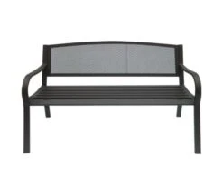 PANGO Παγκάκι 124x57x78εκ Μέταλλο ΒαφήΜαύρο