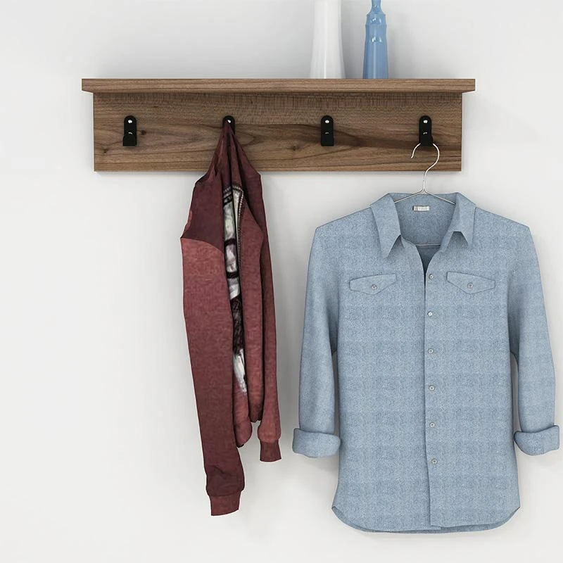 Κρεμάστρα Mulan Pakoworld χρώμα καρυδί 60x16x14.5εκ 2 Κρεμάστρα Mulan Pakoworld χρώμα καρυδί 60x16x14.5εκ - Image 2