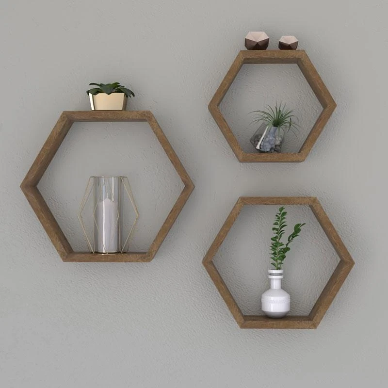 Ραφιέρα τοίχου Valis Pakoworld τριών τεμαχίων χρώμα καρυδί 37x9x32εκ 2 Ραφιέρα τοίχου Valis Pakoworld τριών τεμαχίων χρώμα καρυδί 37x9x32εκ - Image 2