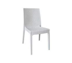 DAFNE Καρέκλα Τραπεζαρίας Κήπου Στοιβαζόμενη, 46x55x85εκ PP Rattan Look UV Protection, Άσπρο