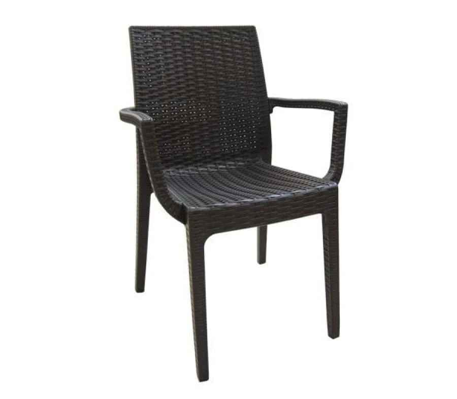 DAFNE Πολυθρόνα Τραπεζαρίας Κήπου Στοιβαζόμενη, 54x55x85εκ PP Rattan Look UV Protection, Καφέ 1 DAFNE Πολυθρόνα Τραπεζαρίας Κήπου Στοιβαζόμενη, 54x55x85εκ PP Rattan Look UV Protection, Καφέ