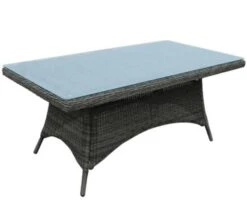 MONTANA Τραπέζι Dining Κήπου-Βεράντας 180x90 H.75εκ ALU, Φ5mm Round Wicker Grey Brown