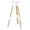 ART Σκαμπό BAR, 37x37 H.78εκ Ξύλο Φυσικό, PP Άσπρο