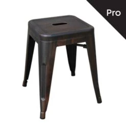 RELIX Σκαμπό-Pro, Στοιβαζόμενο, 39x39x45εκ Μέταλλο Βαφή Antique Black