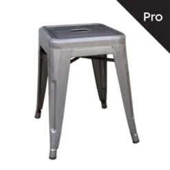 RELIX Σκαμπό-Pro, Στοιβαζόμενο, 39x39x45εκ Μέταλλο Βαφή Metal με Διακοσμητική Σκουριά