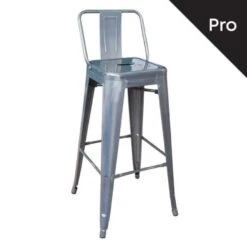 RELIX Σκαμπό Bar-Pro με Πλάτη, Μέταλλο Βαφή σε 43x43x76/100εκ Απόχρωση Metal με Διακοσμητική Σκουριά