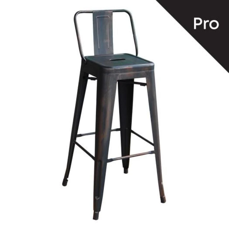 RELIX Σκαμπό Bar-Pro με Πλάτη, 43x43x76/100εκ Μέταλλο Βαφή Antique Black 1 RELIX Σκαμπό Bar-Pro με Πλάτη, 43x43x76/100εκ Μέταλλο Βαφή Antique Black