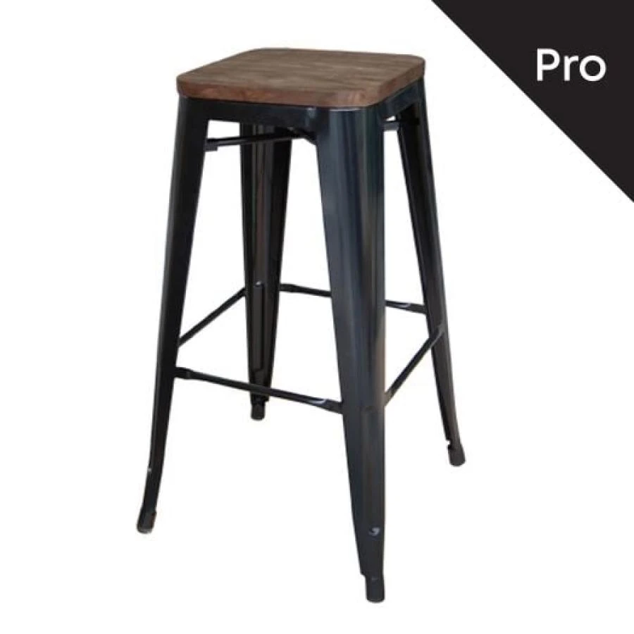 RELIX Wood Σκαμπό Bar-Pro, Στοιβαζόμενο, 43x43 H.76εκ Μέταλλο Βαφή Μαύρο, Κάθισμα Dark Oak 1 RELIX Wood Σκαμπό Bar-Pro, Στοιβαζόμενο, 43x43 H.76εκ Μέταλλο Βαφή Μαύρο, Κάθισμα Dark Oak