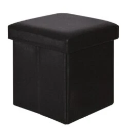 ORION Σκαμπό Αποθηκευτικό - Βοηθητικό, 38x38x38εκ PU Μαύρο