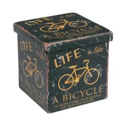 ORION Σκαμπό Αποθηκευτικό - Βοηθητικό, 38x38x38εκ PU Deco Bike