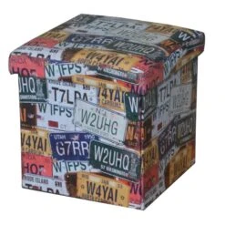 ORION Σκαμπό Αποθηκευτικό - Βοηθητικό, 38x38x38εκ PU Deco Label