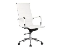 BF3300 Πολυθρόνα Γραφείου Διευθυντή, 55x64x108/118εκ Μέταλλο Βάση Χρώμιο PU Άσπρο