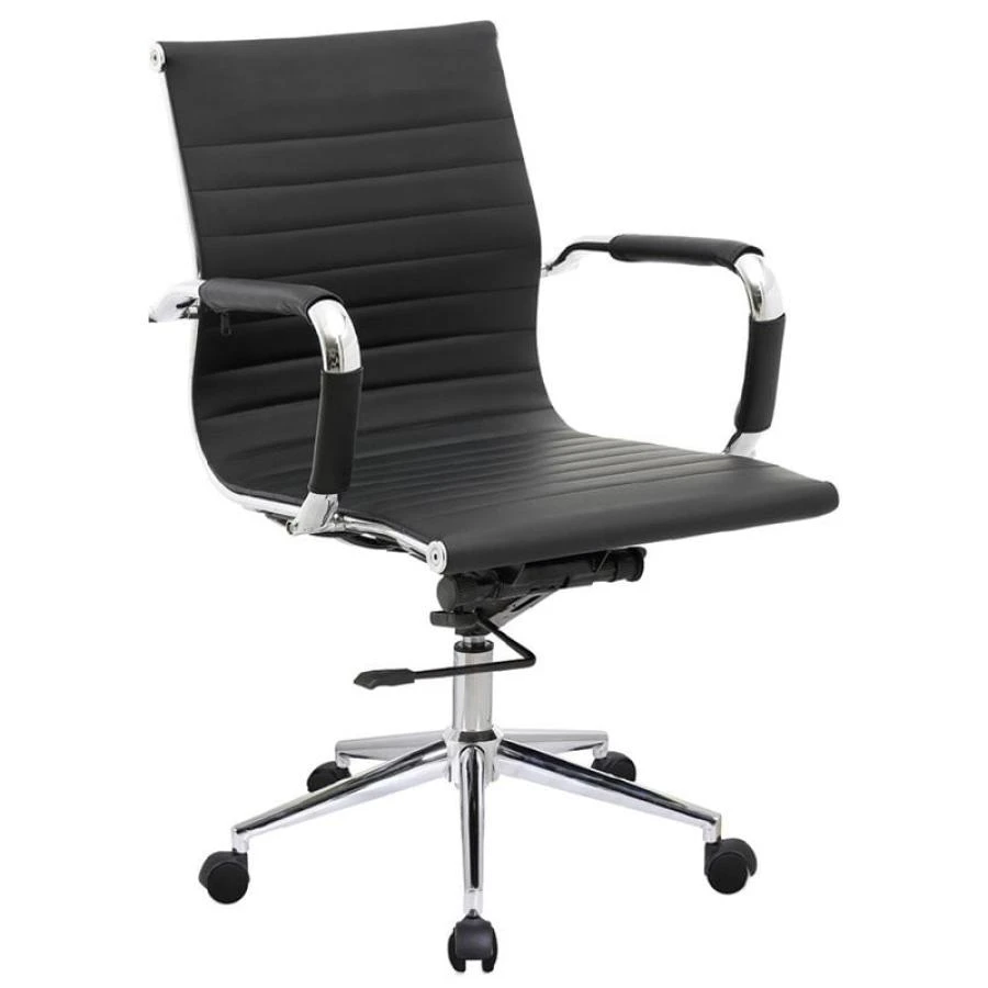 BF3301 Πολυθρόνα Γραφείου 55x60x91/101εκ Μέταλλο Βάση Χρώμιο, PU Μαύρο 1 BF3301 Πολυθρόνα Γραφείου 55x60x91/101εκ Μέταλλο Βάση Χρώμιο, PU Μαύρο