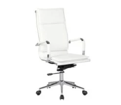 BF3600 Πολυθρόνα Διευθυντή 55x67x112/120εκ Μέταλλο Βάση Χρώμιο, PU Άσπρο
