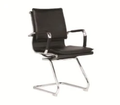 BF3600V Πολυθρόνα Γραφείου Επισκέπτη, 55x63x92εκ Μέταλλο Βάση Χρώμιο - PU Μαύρο