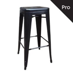 RELIX Σκαμπό Bar-Pro H.67cm, Στοιβαζόμενο, 43x43 H.67εκ Μέταλλο Βαφή Μαύρο