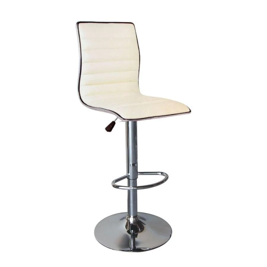 ALFI Σκαμπό BAR με Πλάτη, Βάση Χρώμιο, 41x50x59/94-80/115εκ PU Άσπρο Ρύθμιση Ύψους, Περιστρεφόμενο 1 ALFI Σκαμπό BAR με Πλάτη, Βάση Χρώμιο, 41x50x59/94-80/115εκ PU Άσπρο Ρύθμιση Ύψους, Περιστρεφόμενο