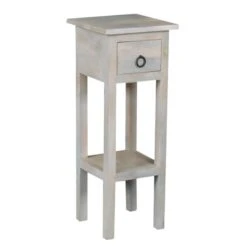 MAISON CLASSIC Έπιπλο Stand - 25x25 H.65εκ Ξύλο Mango Antique Άσπρο