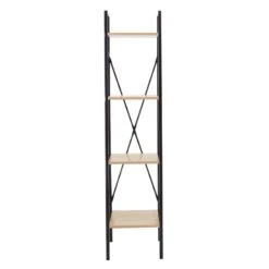 Βιβλιοθήκη Ramon Pakoworld φυσικό-μαύρο 34x32,5x148εκ