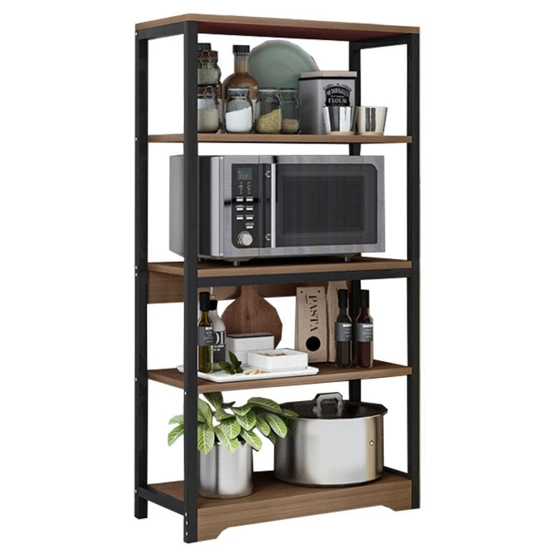 Ραφιέρα επιδαπέδια Obra Pakoworld μέταλλο καρυδί-μαύρο 60x30x126εκ 3 Ραφιέρα επιδαπέδια Obra Pakoworld μέταλλο καρυδί-μαύρο 60x30x126εκ - Image 3