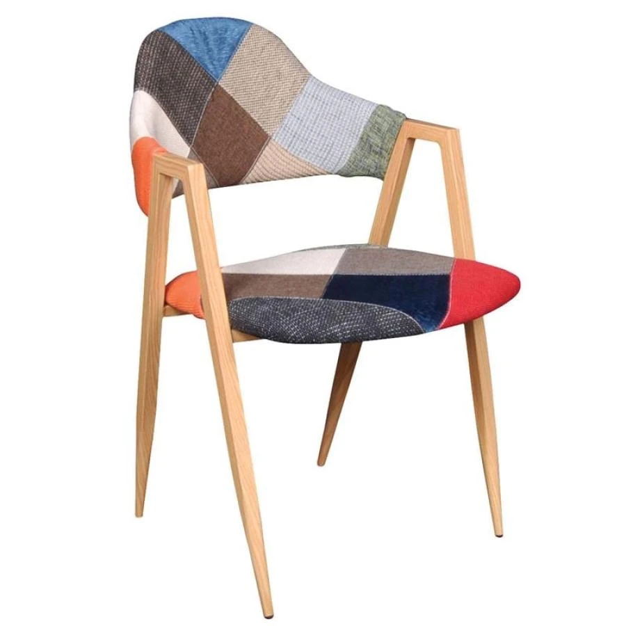 DELTA Πολυθρόνα 50x55x80εκ Μέταλλο Βαφή Φυσικό, Ύφασμα Patchwork 1 DELTA Πολυθρόνα 50x55x80εκ Μέταλλο Βαφή Φυσικό, Ύφασμα Patchwork