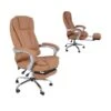 BF9700 Relax Πολυθρόνα Γραφείου Διευθυντή, με Υποπόδιο, Βάση Χρώμιο,67x72x120/128εκ PU Μπεζ